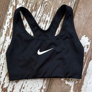 Nike Black Sports Bra with White Logo XS